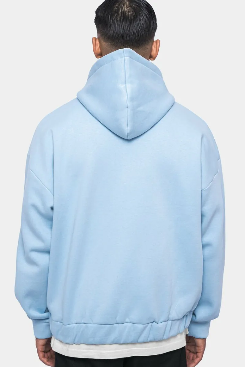 Zipper<Dropsize Super Heavy Oversize Blank Zip Hoodie Baby Blue