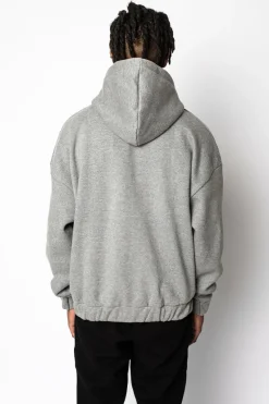 Zipper<Dropsize Super Heavy Oversize Blank Zip Hoodie Dark Grey