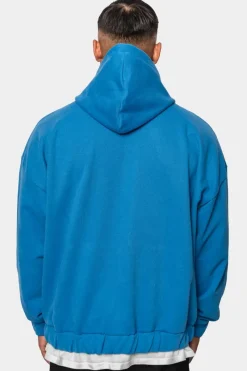 Zipper<Dropsize Super Heavy Oversize Blank Zip Hoodie Royal Blue