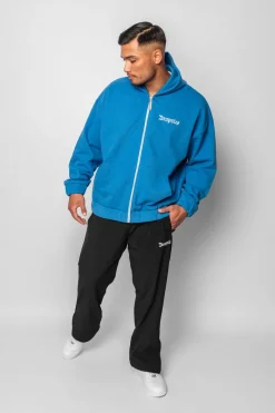 Zipper<Dropsize Super Heavy Oversize Blank Zip Hoodie Royal Blue