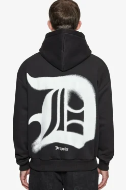 Hoodie<Dropsize Super Heavy Oversize Blurred Logo Hoodie Black