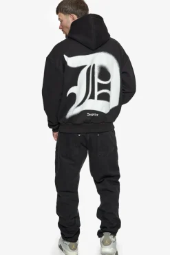 Hoodie<Dropsize Super Heavy Oversize Blurred Logo Hoodie Black