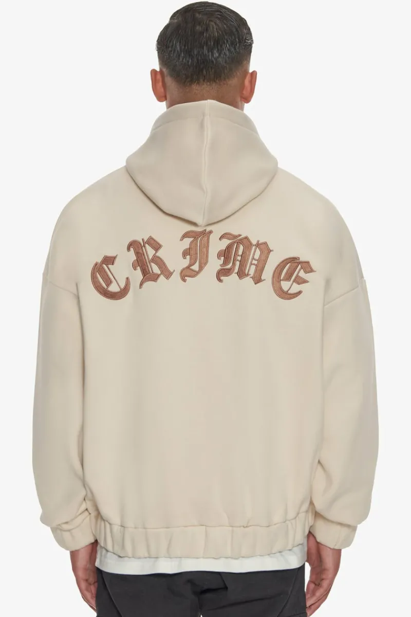 Zipper<Dropsize Super Heavy Oversized Crime Zip Hoodie Coconut Milk