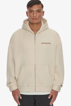 Zipper<Dropsize Super Heavy Oversized Crime Zip Hoodie Coconut Milk