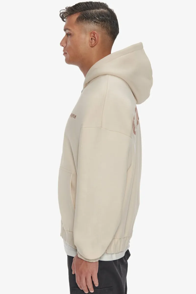 Zipper<Dropsize Super Heavy Oversized Crime Zip Hoodie Coconut Milk