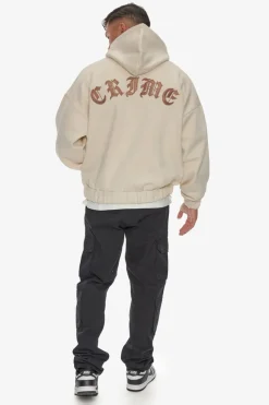 Zipper<Dropsize Super Heavy Oversized Crime Zip Hoodie Coconut Milk