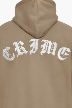 Zipper<Dropsize Super Heavy Oversized Crime Zip Hoodie Silver Mink
