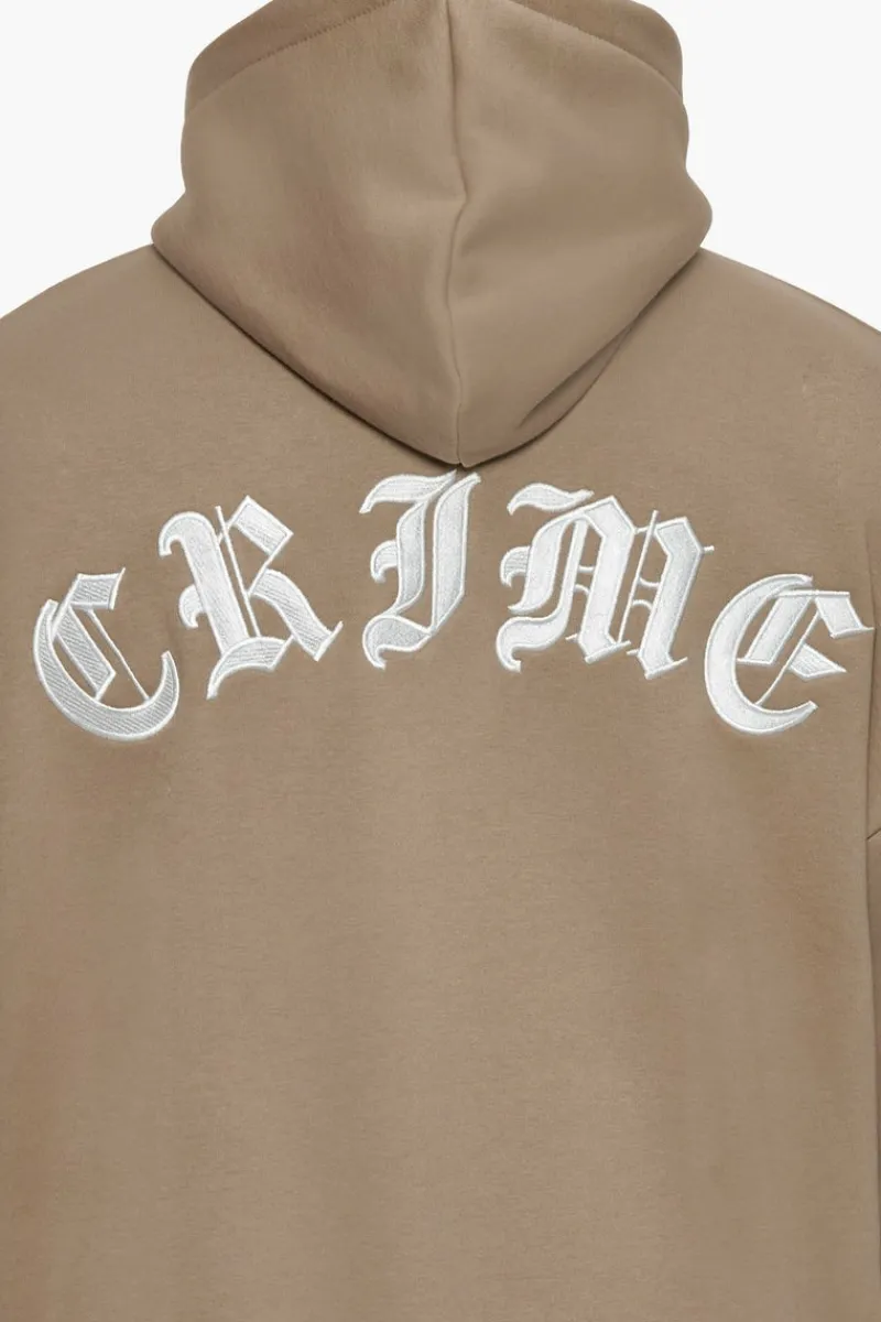 Zipper<Dropsize Super Heavy Oversized Crime Zip Hoodie Silver Mink