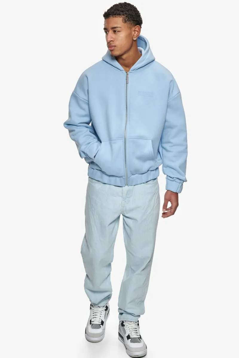 Zipper<Dropsize Super Heavy Oversized Hd Print Zip Hoodie V2 Baby Blue