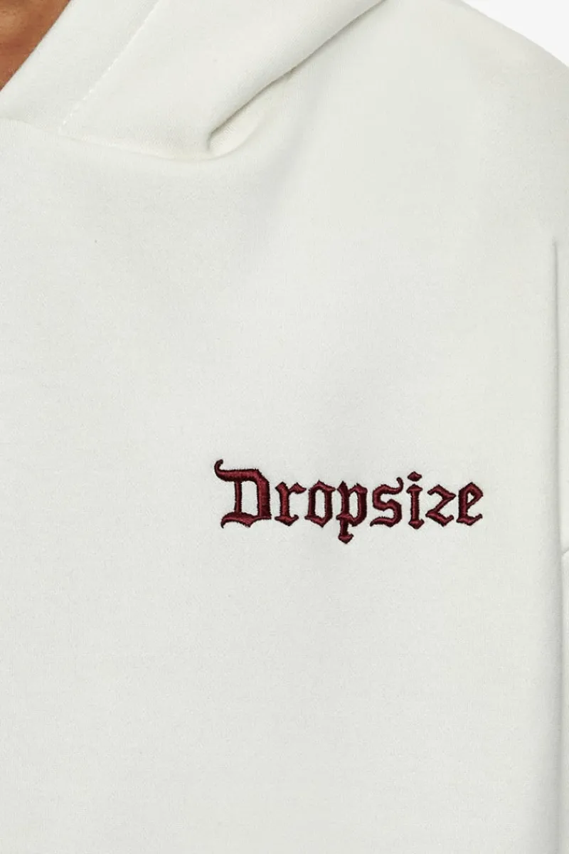 Hoodie<Dropsize Super Heavy Oversize Embo Hoodie Cream Bordeaux