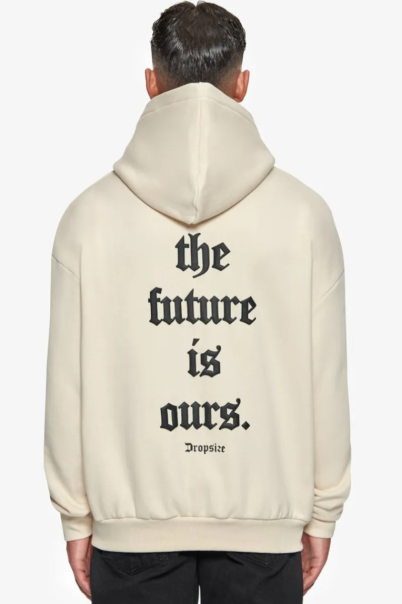 Hoodie<Dropsize Super Heavy Oversize Future Is Ours Hoodie Coconut/Black