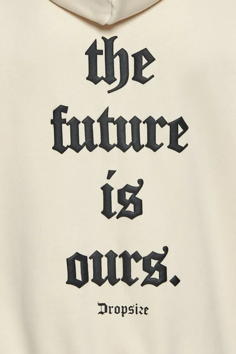 Hoodie<Dropsize Super Heavy Oversize Future Is Ours Hoodie Coconut/Black
