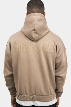 Zipper<Dropsize Super Heavy Oversize Hd Print Zip Hoodie Silver Mink
