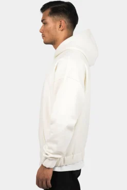 Zipper<Dropsize Super Heavy Oversize Hd Print Zip Hoodie Cream White