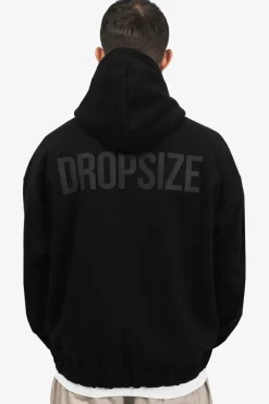 Zipper<Dropsize Super Heavy Oversize Hd Print Zip Hoodie Black