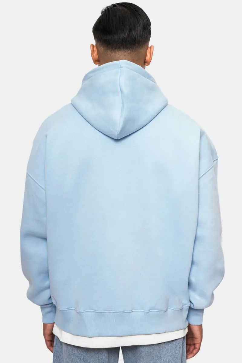 Zipper<Dropsize Super Heavy Oversize Logo Zip Hoodie Baby Blue