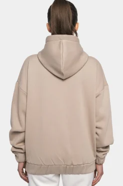 Frauen<Dropsize Super Heavy Oversize Logo Zip Hoodie Light Brown