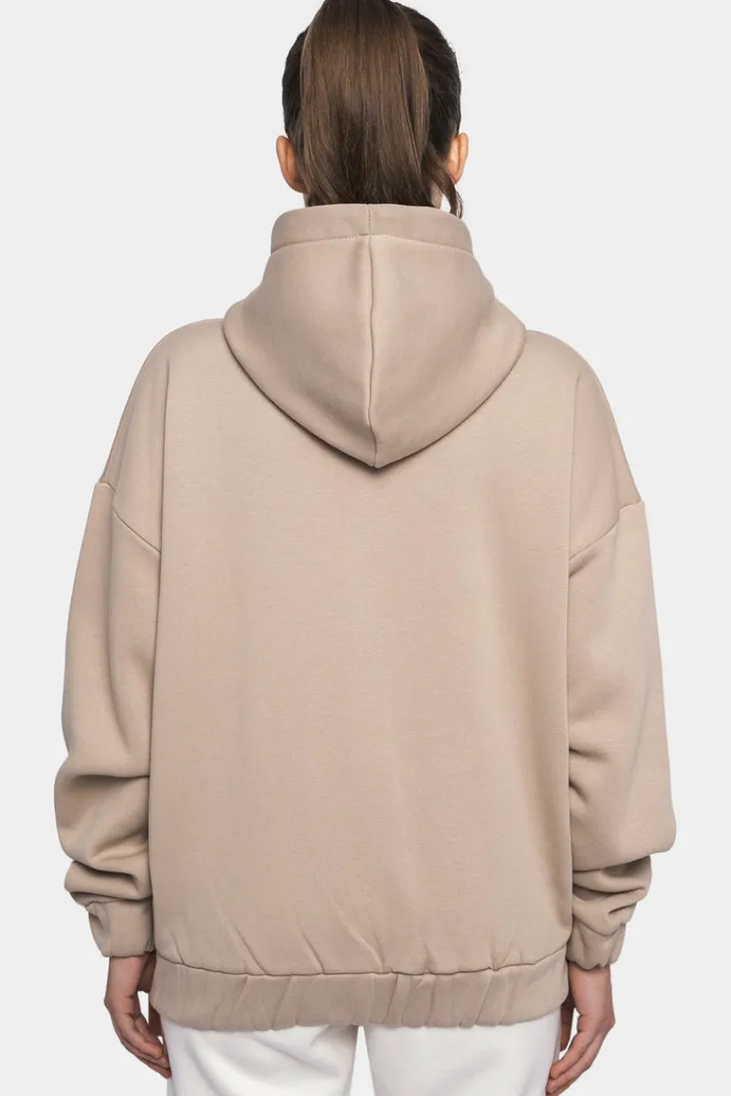 Frauen<Dropsize Super Heavy Oversize Logo Zip Hoodie Light Brown