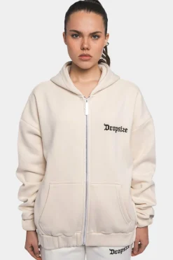 Frauen<Dropsize Super Heavy Oversize Logo Zip Hoodie Coconut Milk