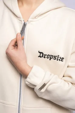 Frauen<Dropsize Super Heavy Oversize Logo Zip Hoodie Coconut Milk