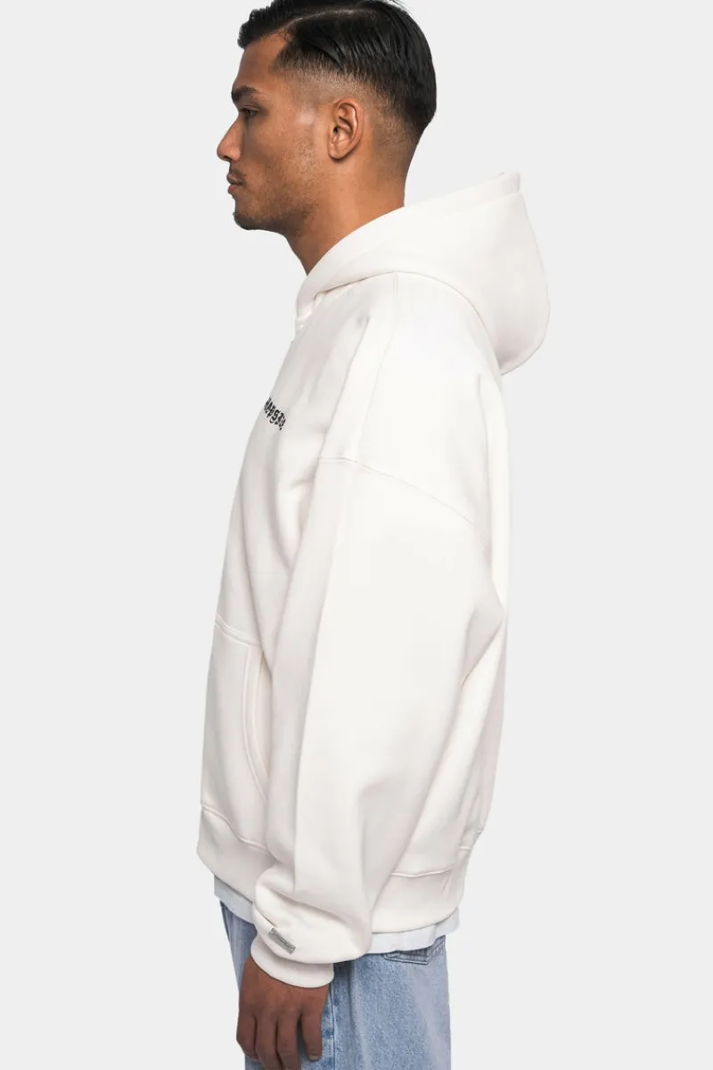Zipper<Dropsize Super Heavy Oversize Logo Zip Hoodie Cream White