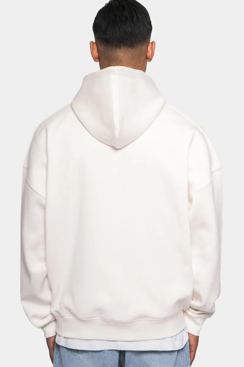 Zipper<Dropsize Super Heavy Oversize Logo Zip Hoodie Cream White