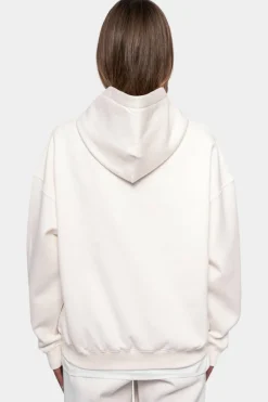 Zipper<Dropsize Super Heavy Oversize Logo Zip Hoodie Cream White