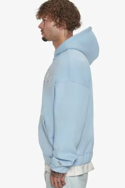 Zipper<Dropsize Super Heavy Oversize Mid Front Embo Zip Hoodie Baby Blue