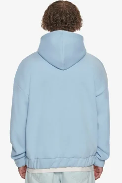 Zipper<Dropsize Super Heavy Oversize Mid Front Embo Zip Hoodie Baby Blue
