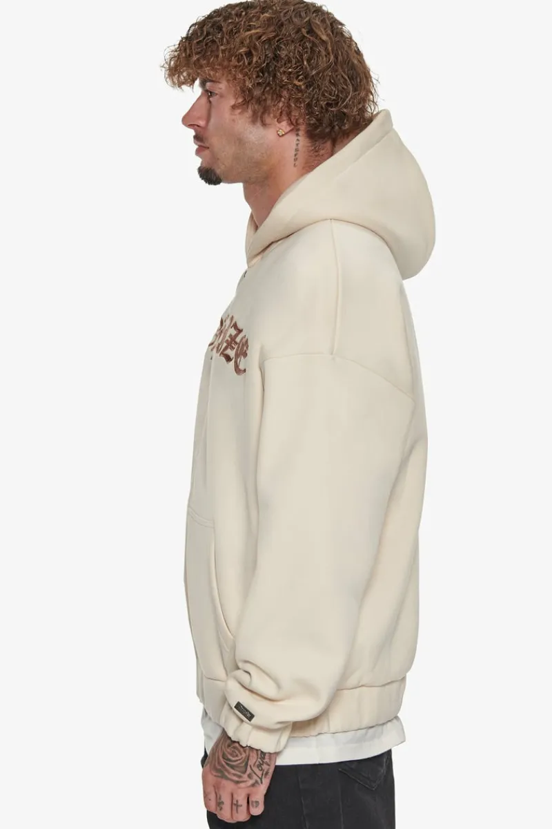 Zipper<Dropsize Super Heavy Oversize Mid Front Embo Zip Hoodie Coconut Milk