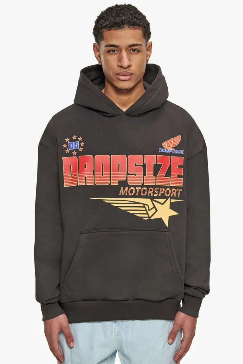 Hoodie<Dropsize Super Heavy Oversize Racing Department Hoodie Washed Black