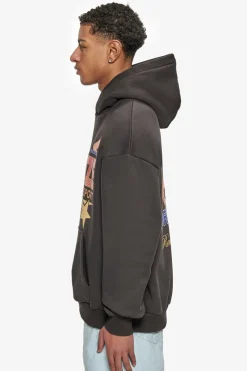 Hoodie<Dropsize Super Heavy Oversize Racing Department Hoodie Washed Black