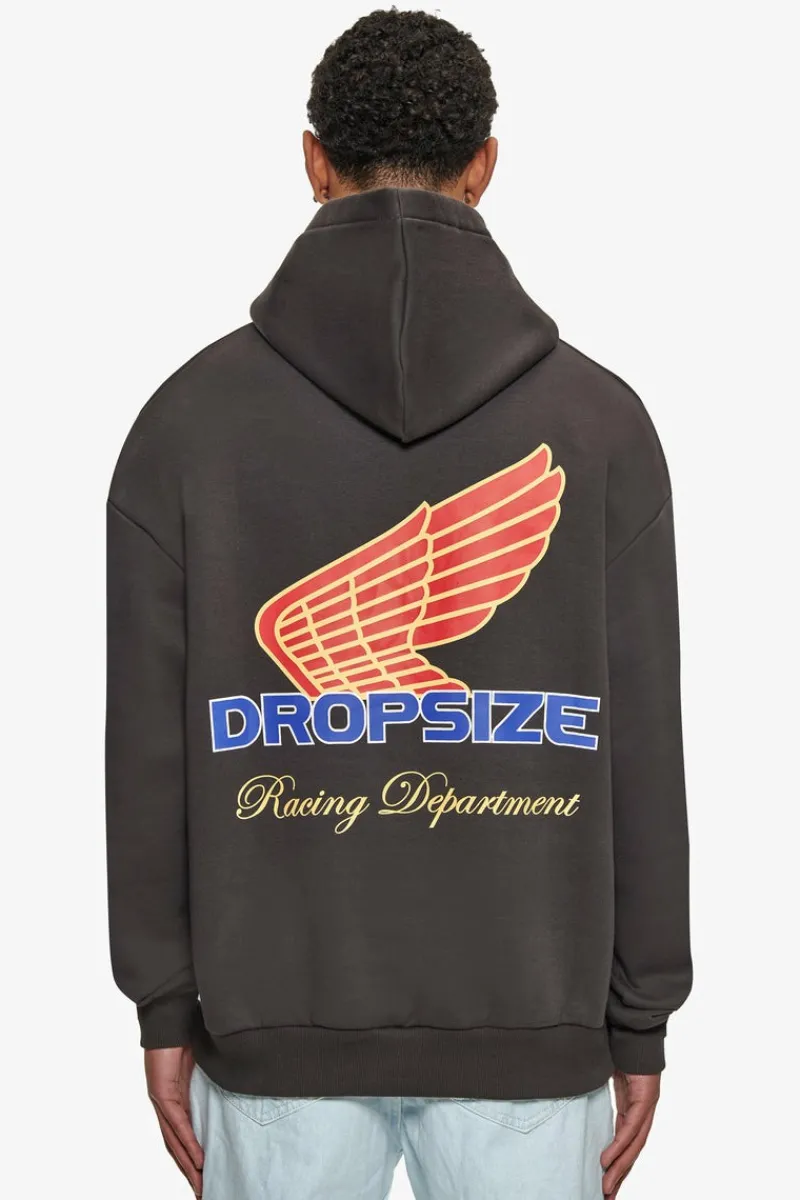Hoodie<Dropsize Super Heavy Oversize Racing Department Hoodie Washed Black