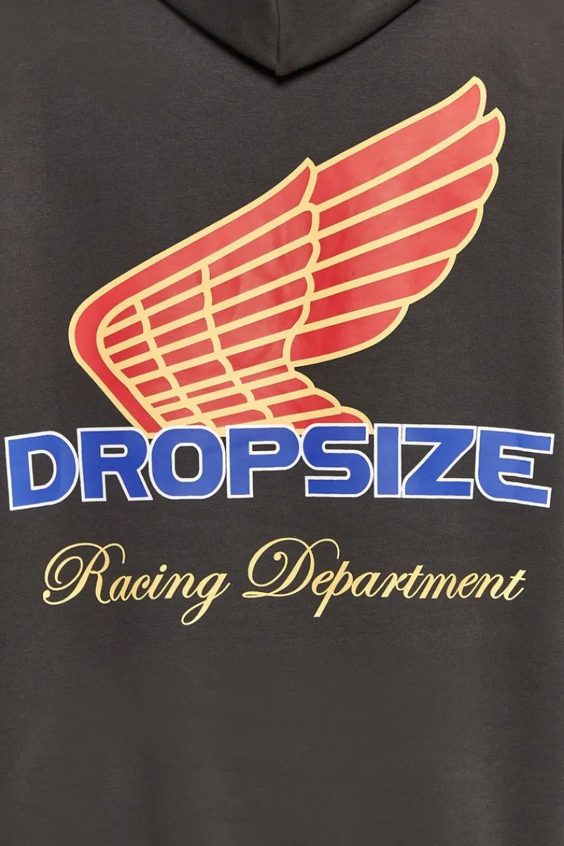 Hoodie<Dropsize Super Heavy Oversize Racing Department Hoodie Washed Black