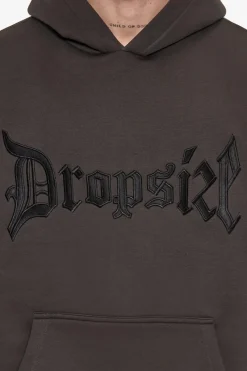 Hoodie<Dropsize Super Heavy Oversize V2 Middle Embo Hoodie Washed Black / Black