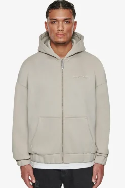 Zipper<Dropsize Super Heavy Oversize Work Smart Zip-Hoodie Pumice Stone