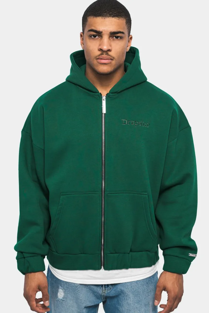 Zipper<Dropsize Super Heavy Oversize Zip Hoodie Green