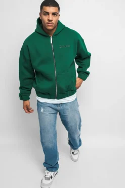 Zipper<Dropsize Super Heavy Oversize Zip Hoodie Green