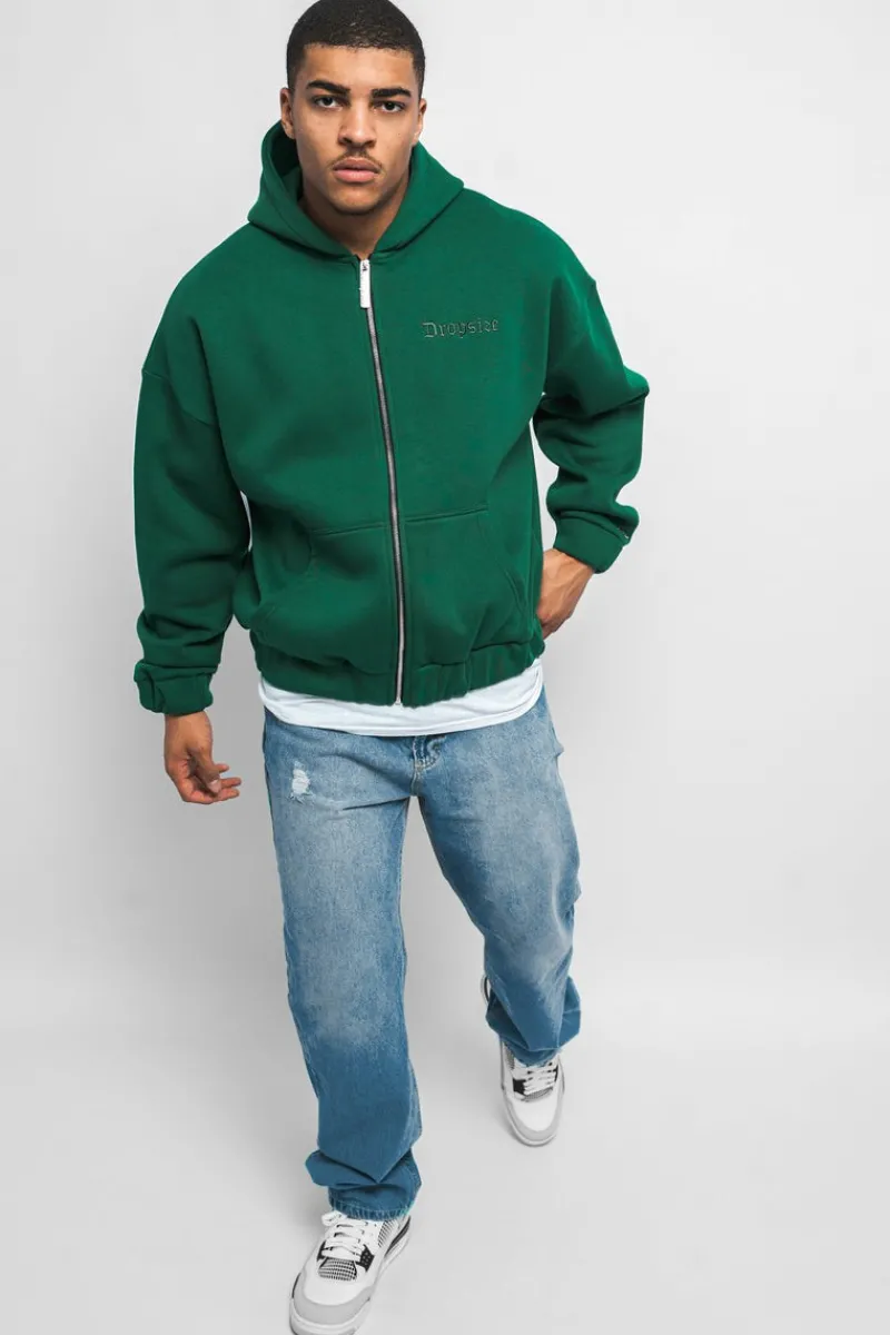 Zipper<Dropsize Super Heavy Oversize Zip Hoodie Green