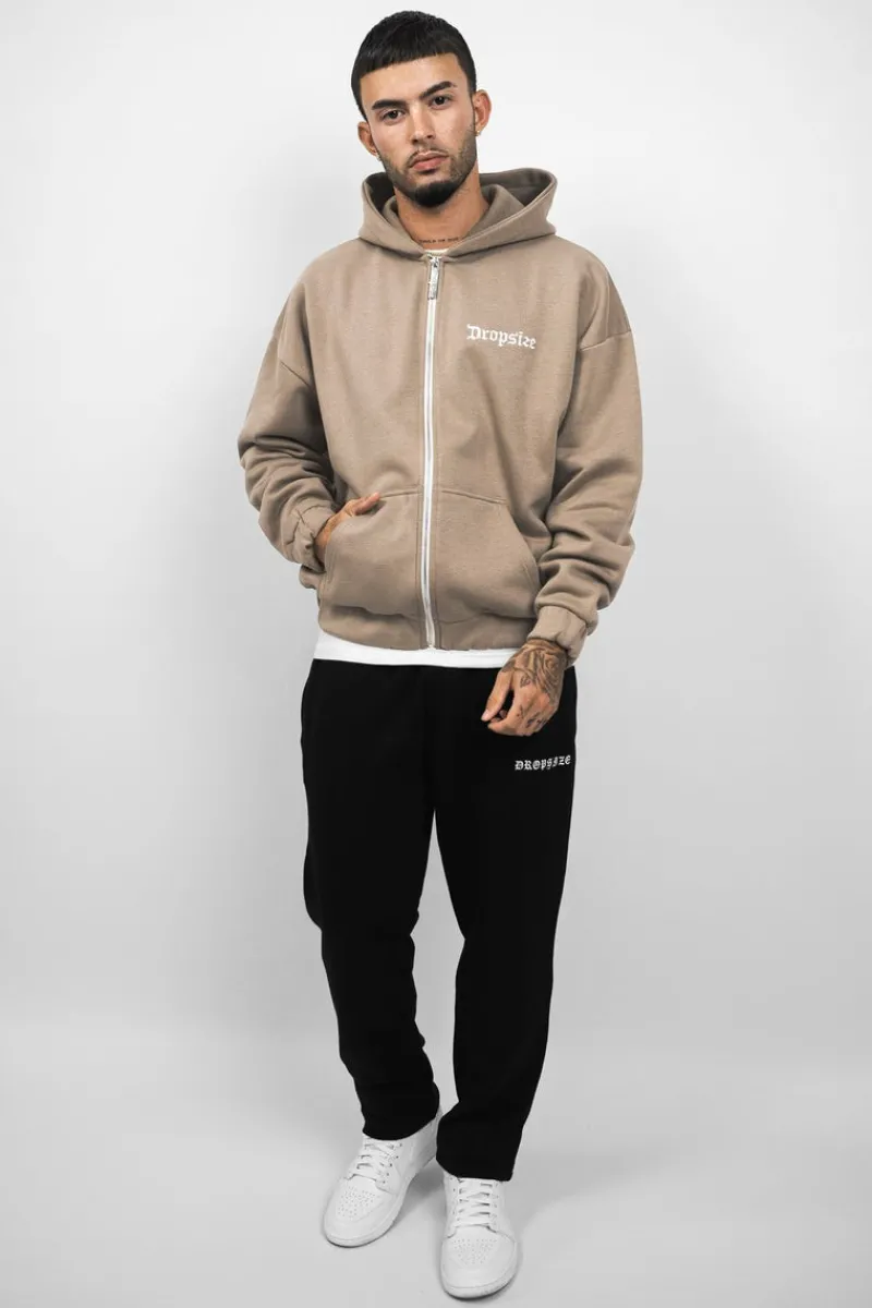 Zipper<Dropsize Super Heavy Oversize Zip Hoodie Silver Mink