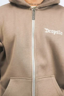 Zipper<Dropsize Super Heavy Oversize Zip Hoodie Silver Mink